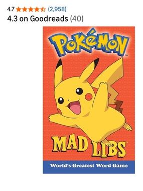 Pokémon Mad Libs Game - Yellow Pikachu